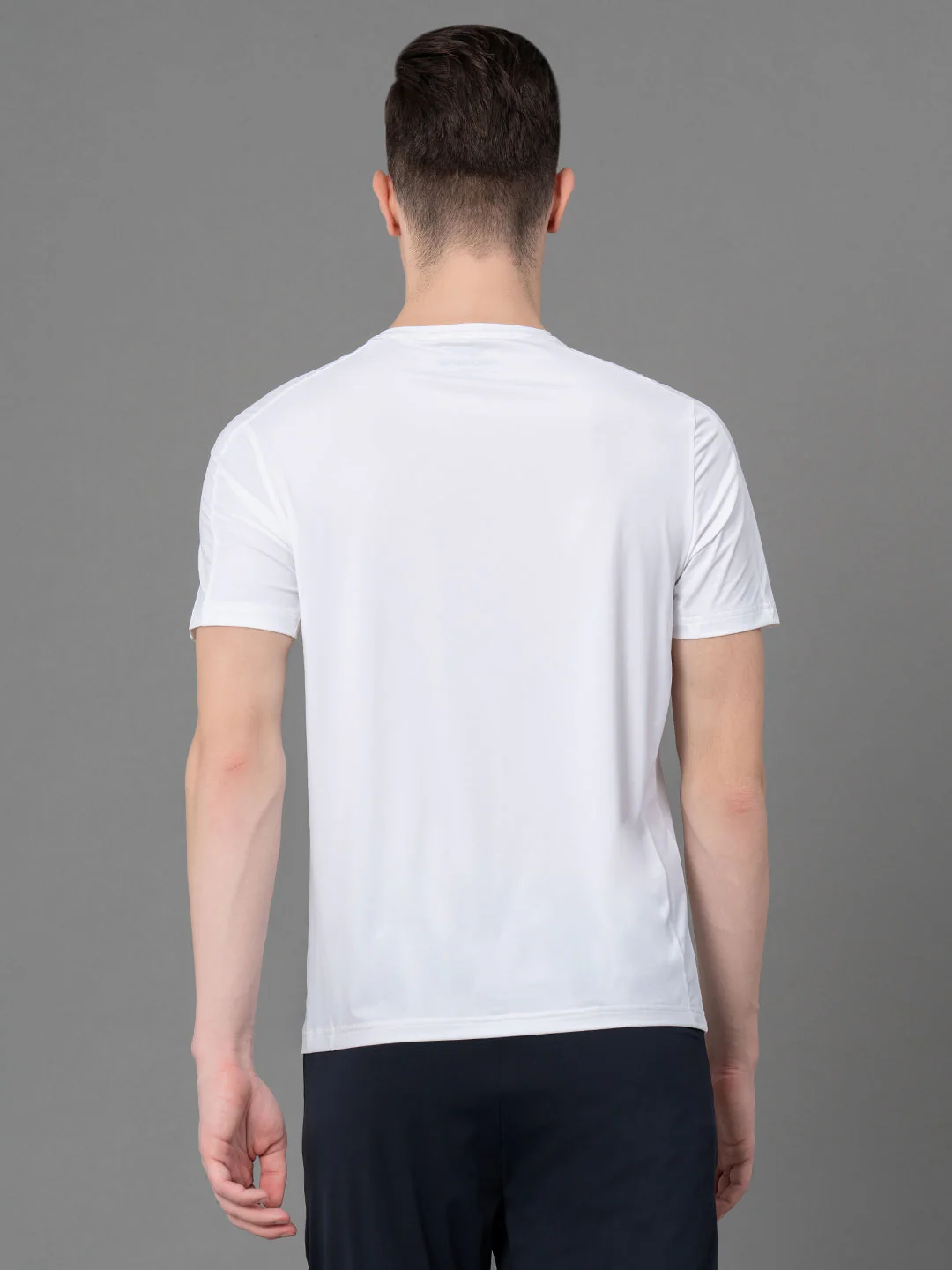 Printed White Activewear T-Shirt for Men - Image 3