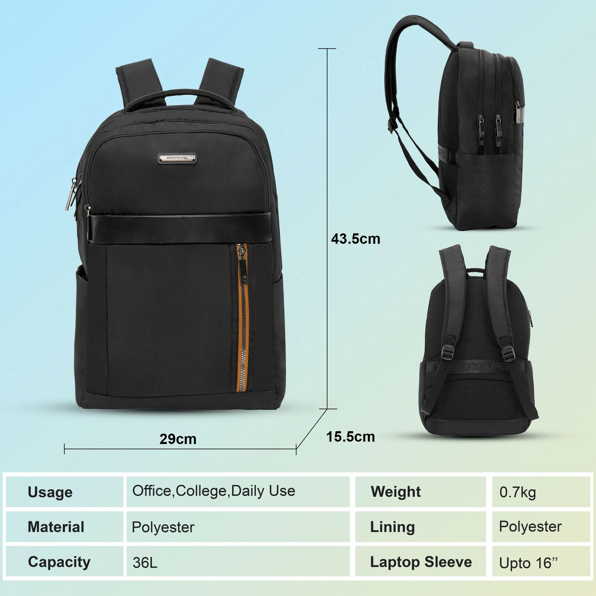 16 Inch Laptop Backpack for Men & Women - Image 5