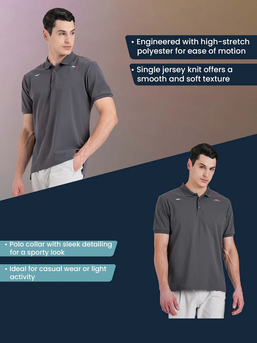 Athleisure Polo T-Shirt for Men - Image 2