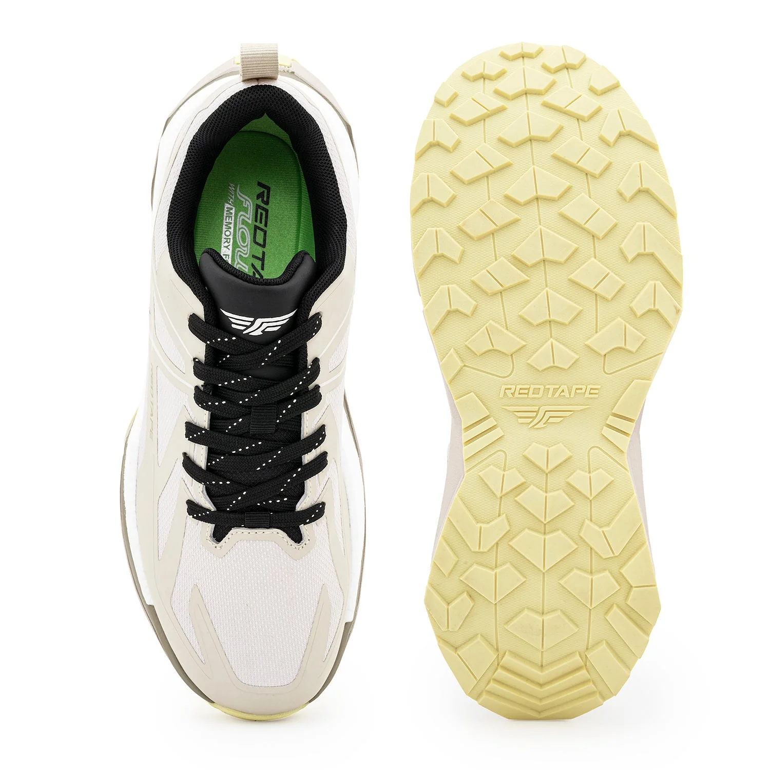 Athleisure Sports Shoes for Men in Beige and Yellow | Low-Cut Shoes. - Image 5