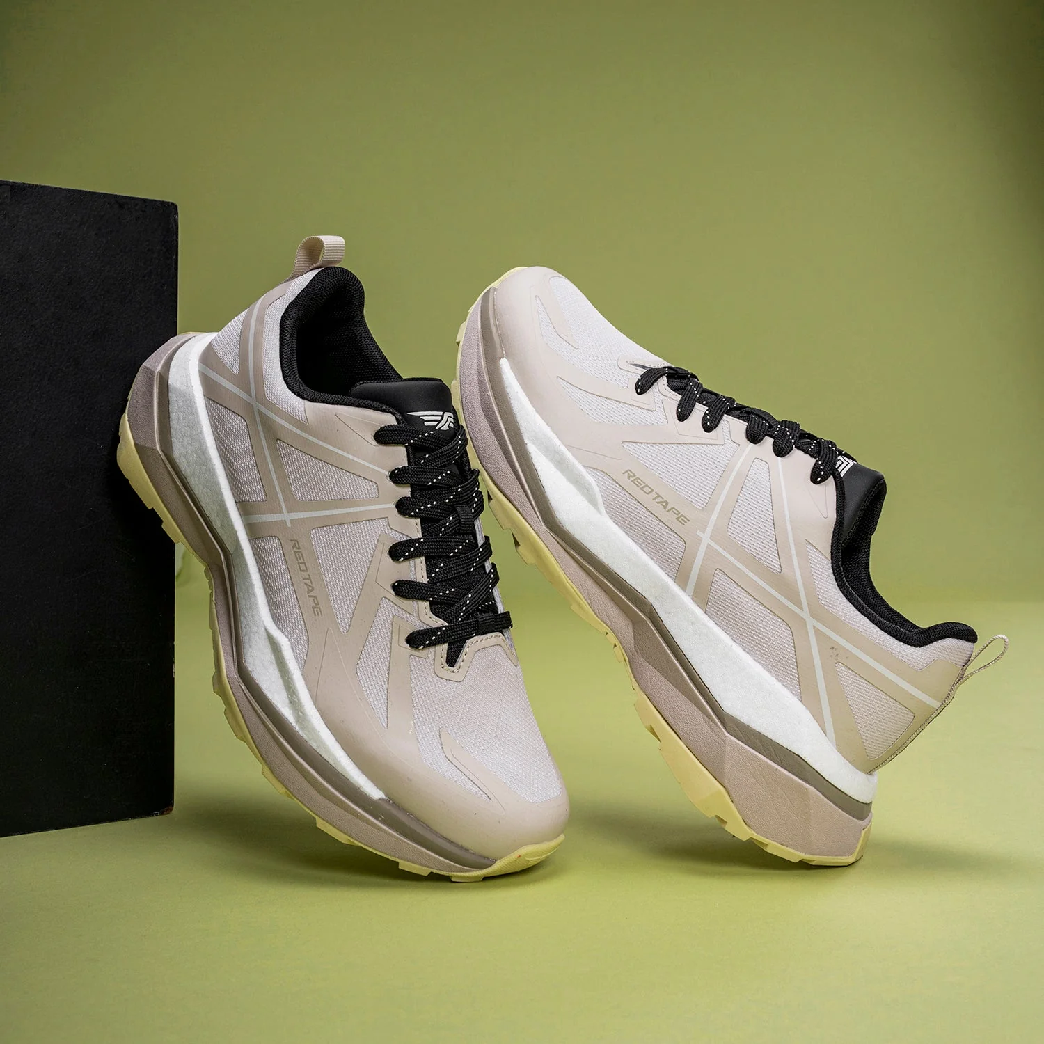 Athleisure Sports Shoes for Men in Beige and Yellow | Low-Cut Shoes. - Image 6