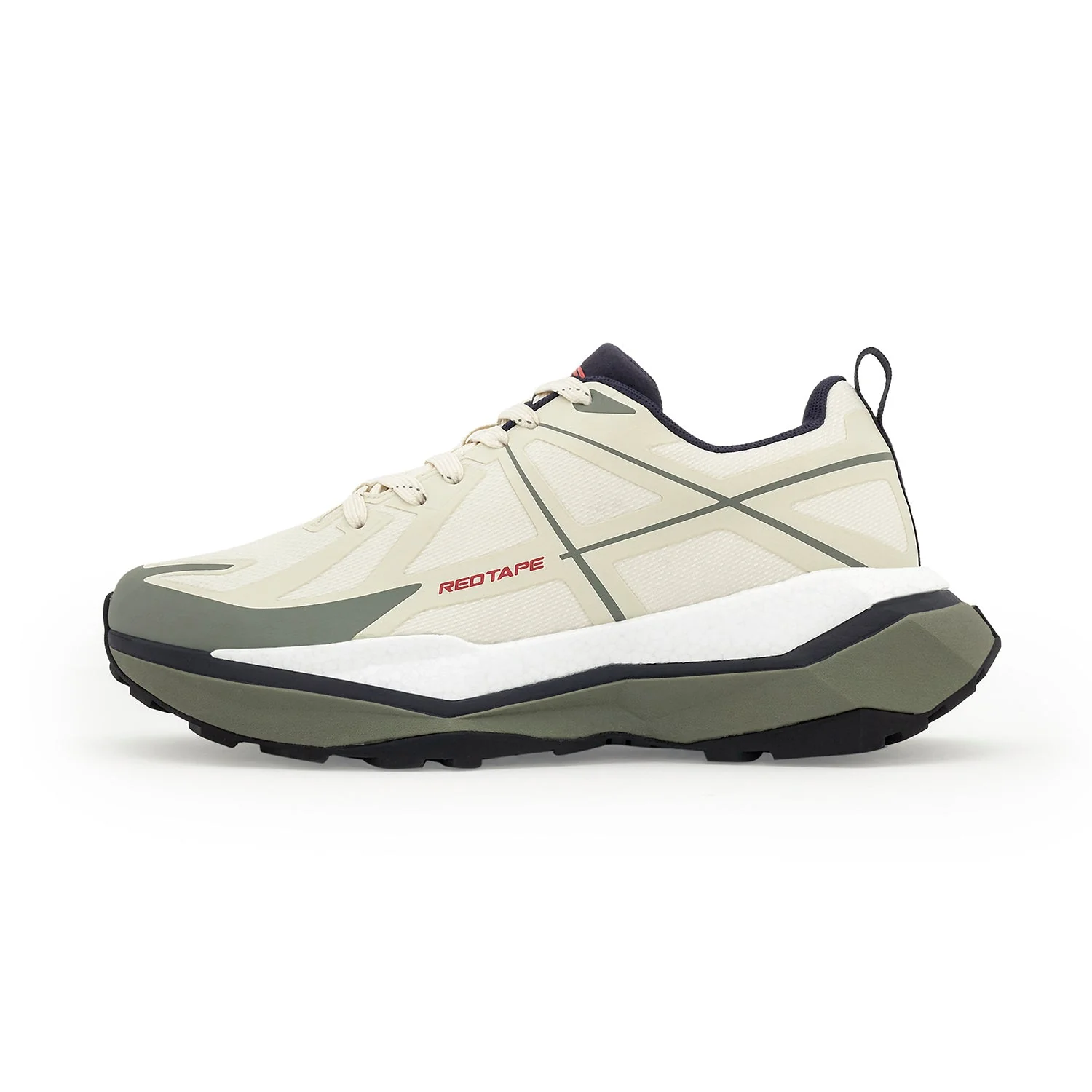 Athleisure Sports Shoes for Men in Off White and Olive | Low-Cut Shoes. - Image 3