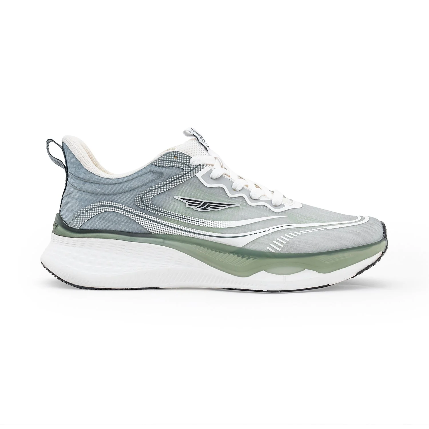 Athleisure Sports Shoes for Men in White and Green | Low-Cut Shoes. - Image 2