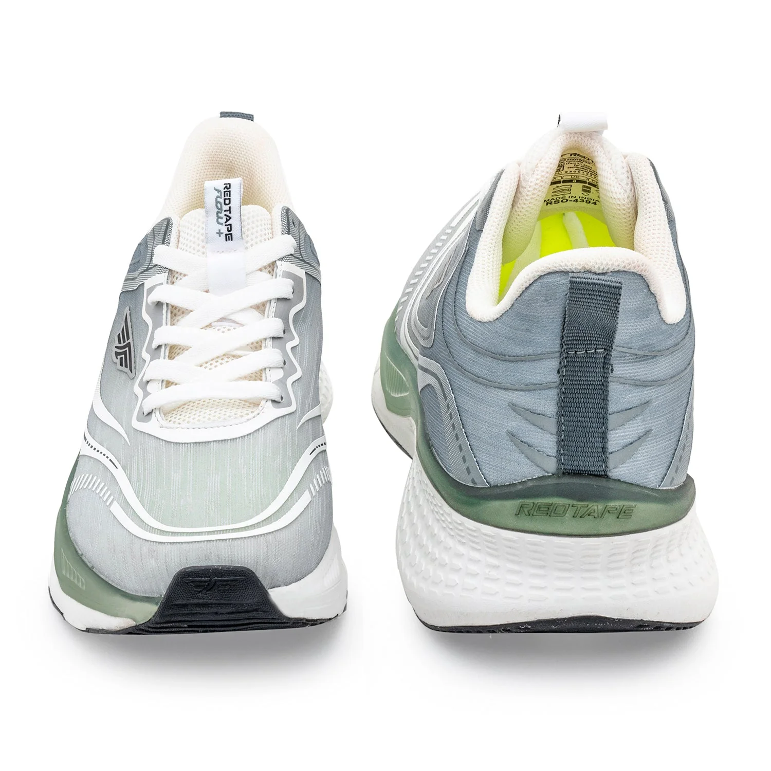 Athleisure Sports Shoes for Men in White and Green | Low-Cut Shoes. - Image 4