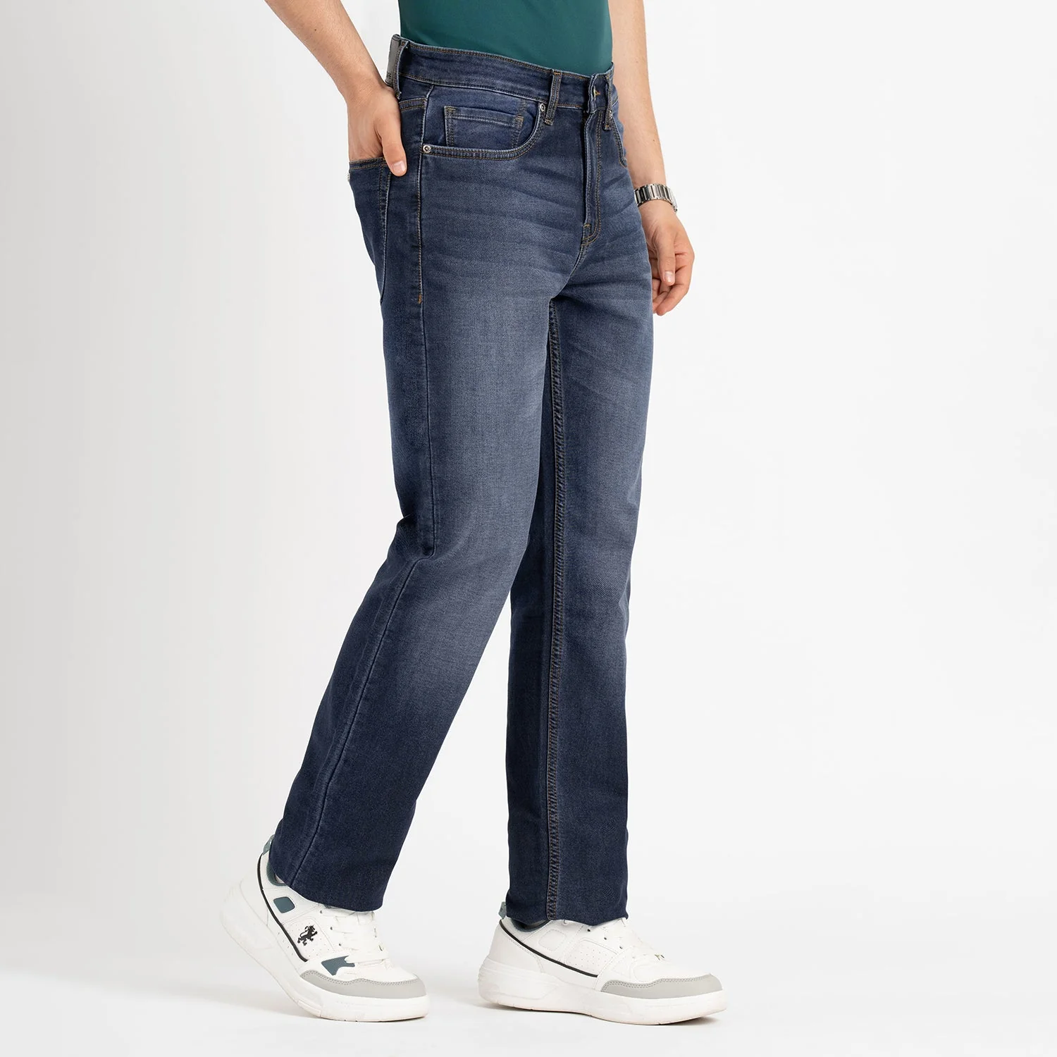Baggy Jeans for Men in Denim Blue | Straight Fit Casual Jeans - Image 6