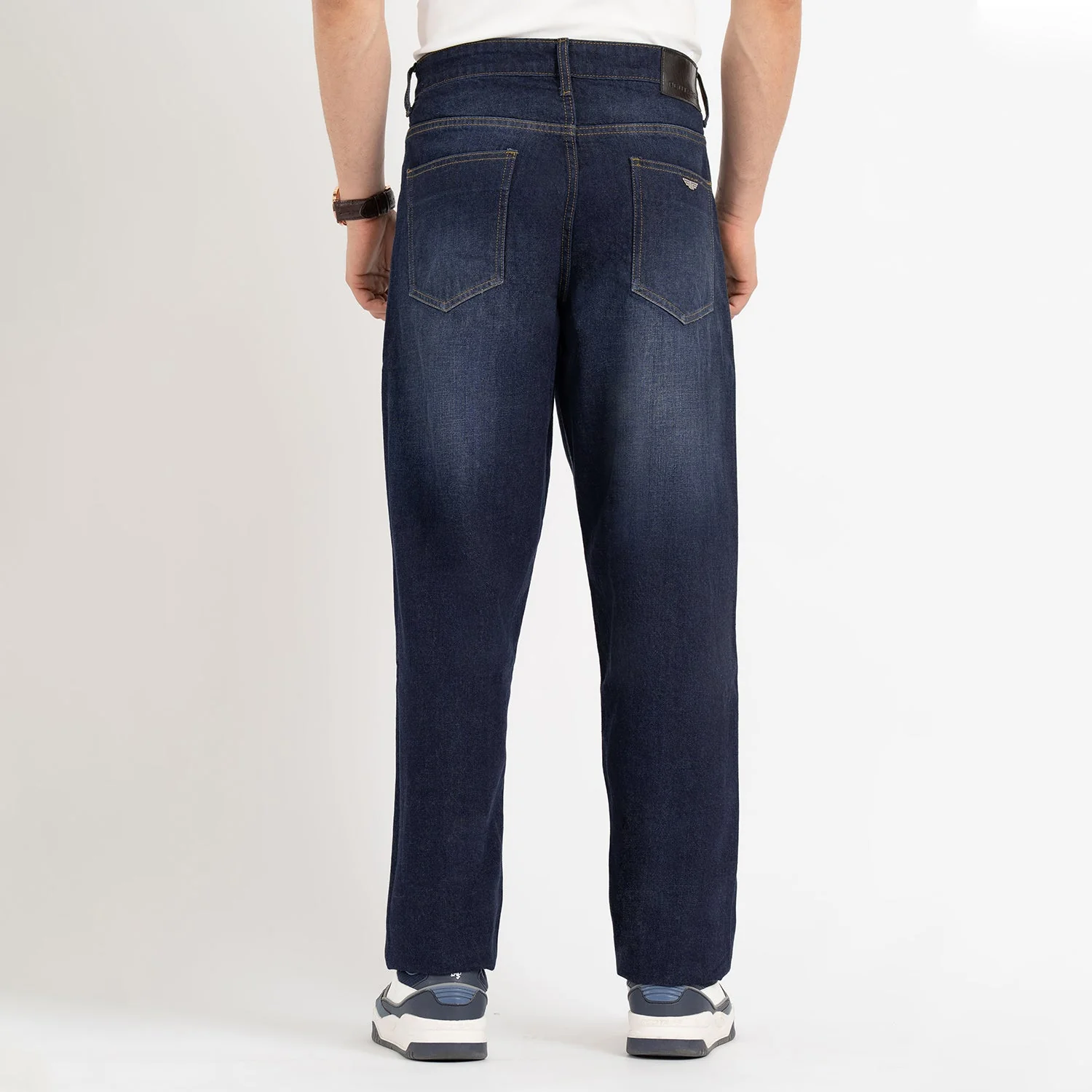 Baggy Jeans for Men in Vintage Blue | Straight Fit Casual Jeans - Image 3