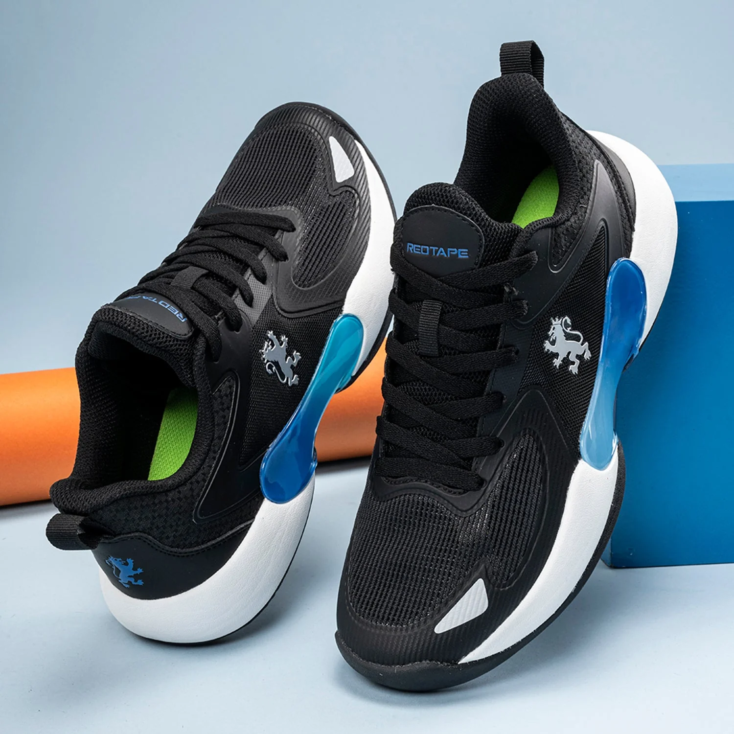 Basketball Shoes for Men in Black and Blue - Image 6