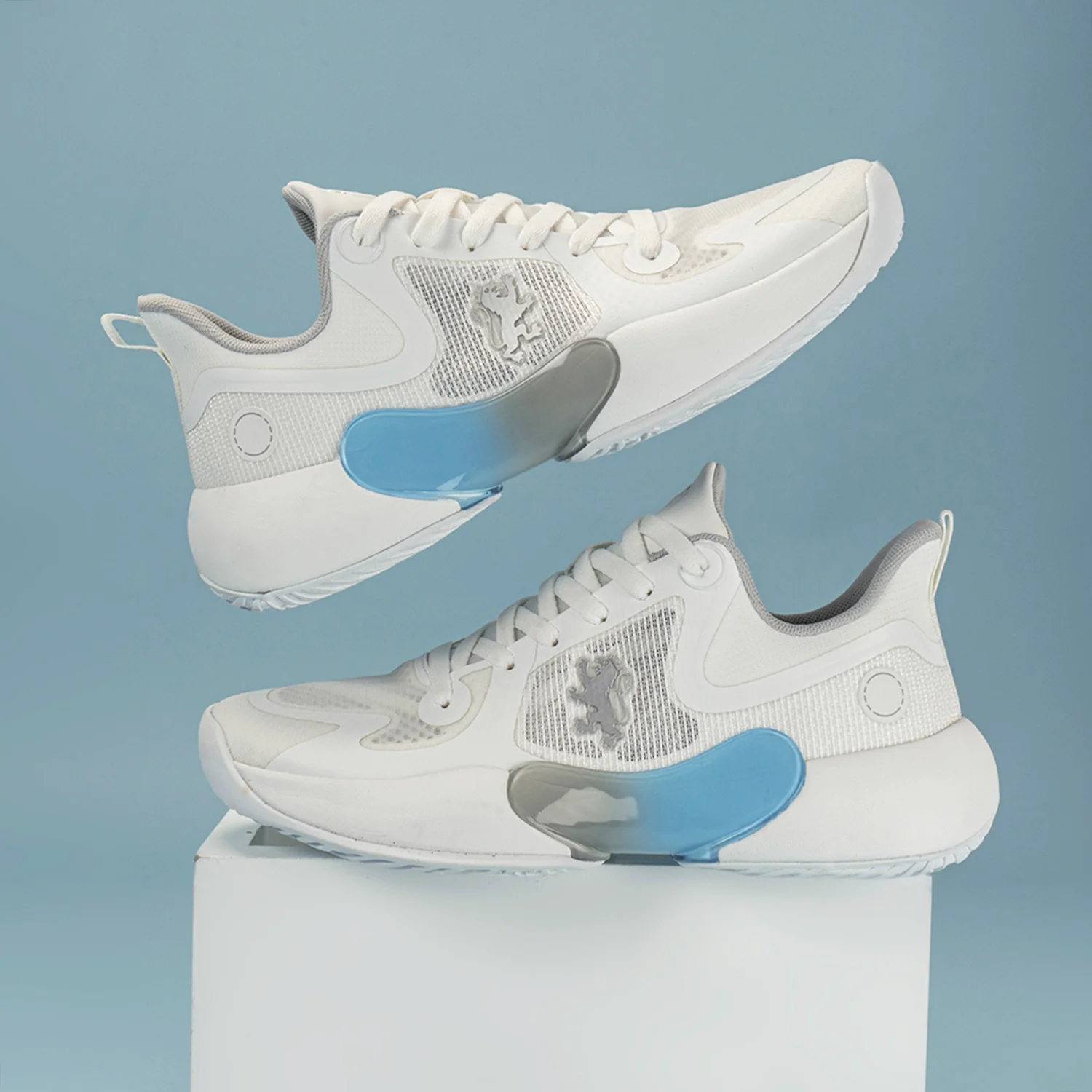 Basketball Shoes for Men in White and Grey - Image 6