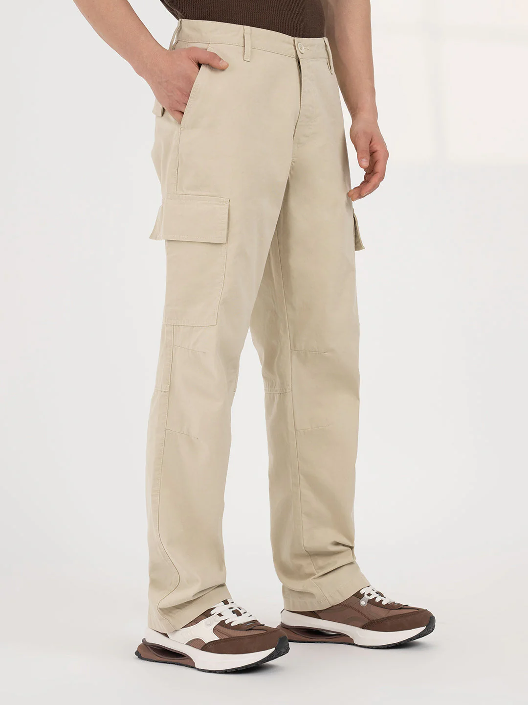 Beige Cargo Trousers for Men | Everyday Casual Wear - Image 7