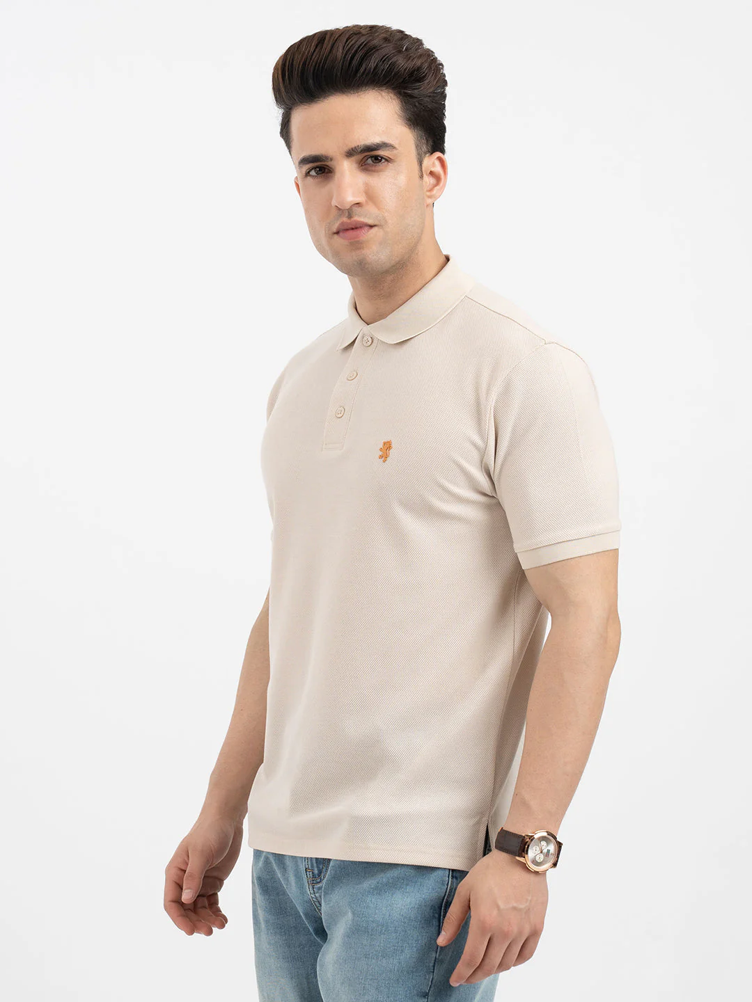 Red Tape Beige Polo T-Shirt for Men - Image 2