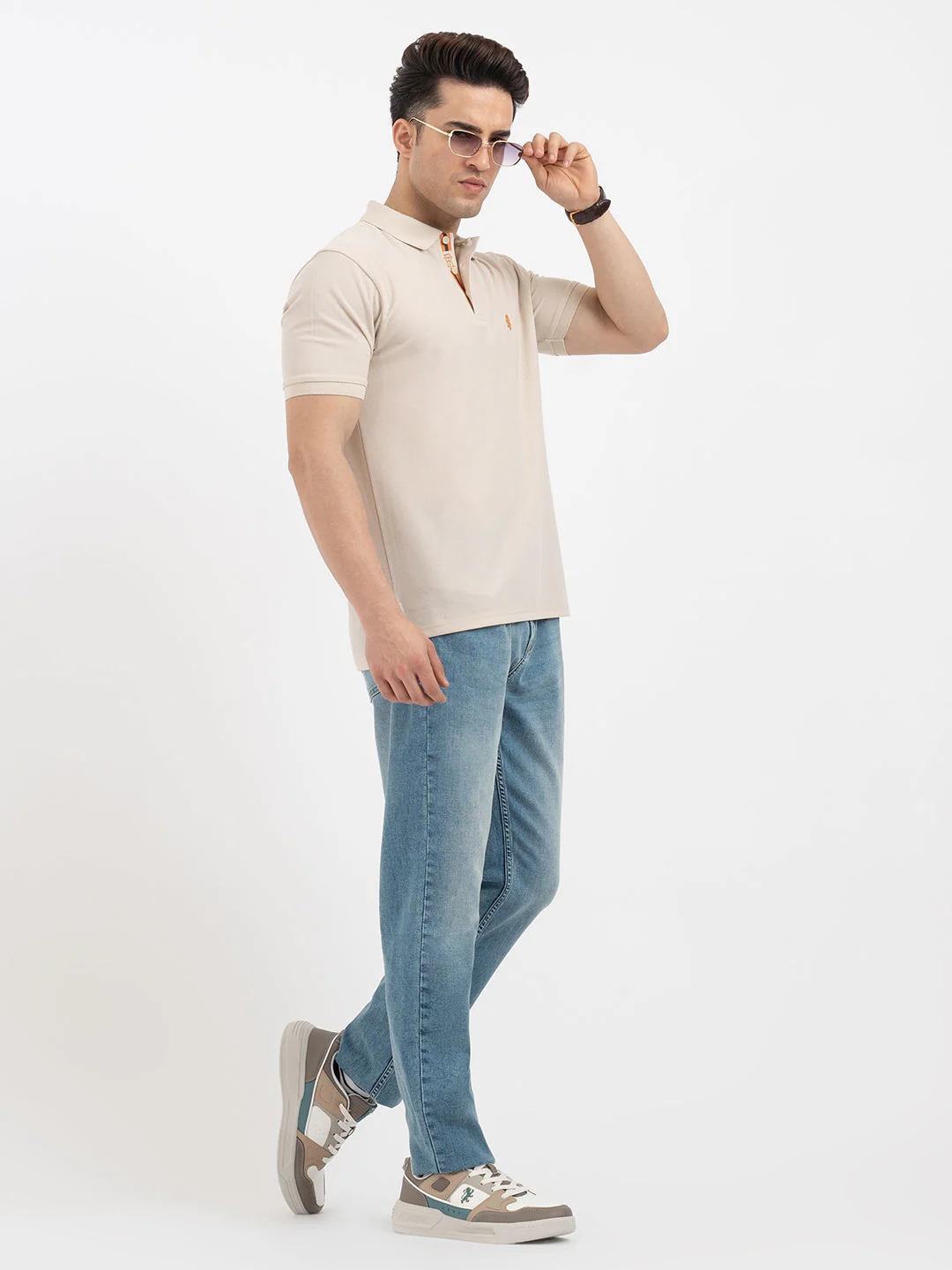 Red Tape Beige Polo T-Shirt for Men - Image 7