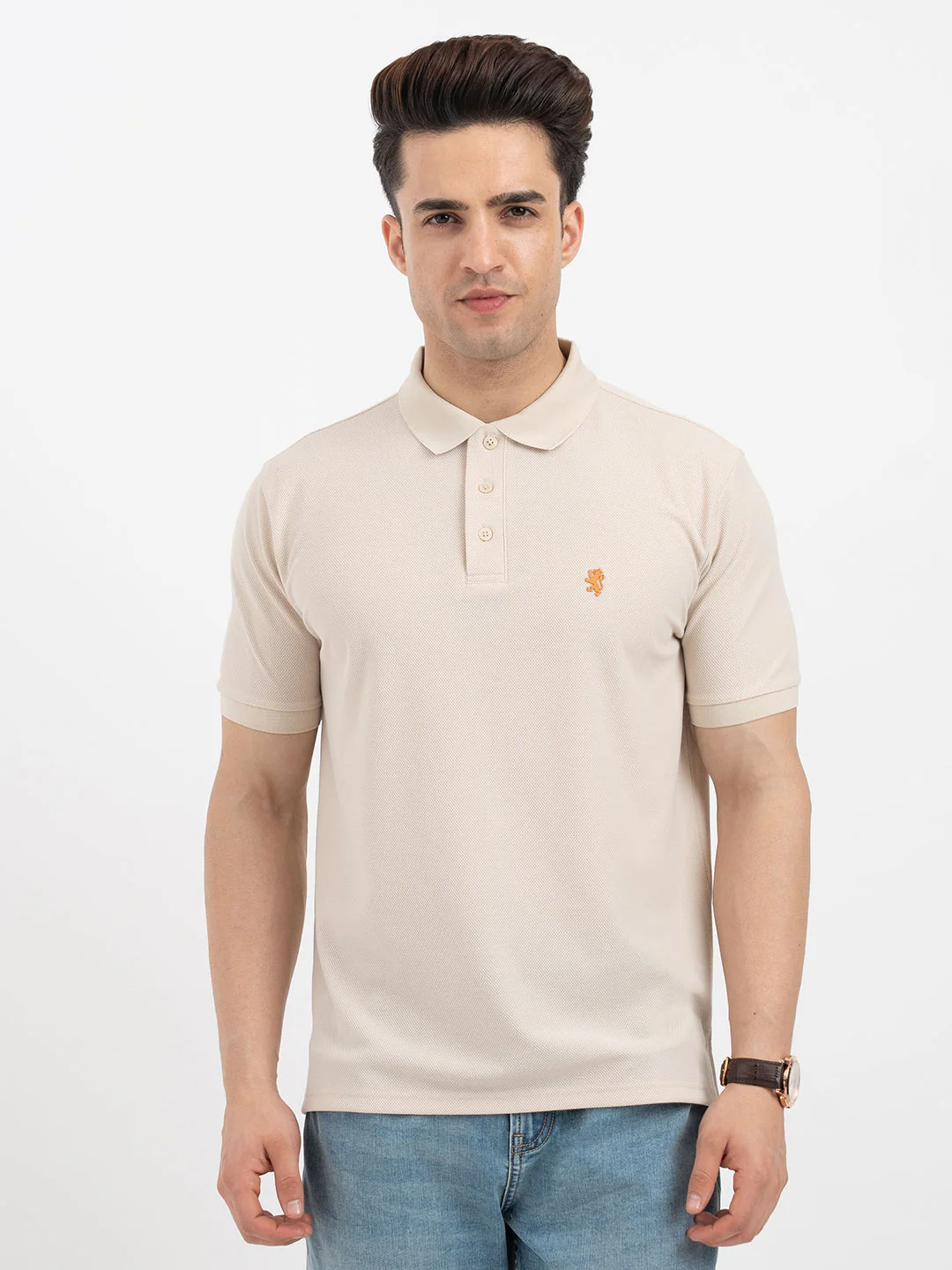 Red Tape Beige Polo T-Shirt for Men - Image 8