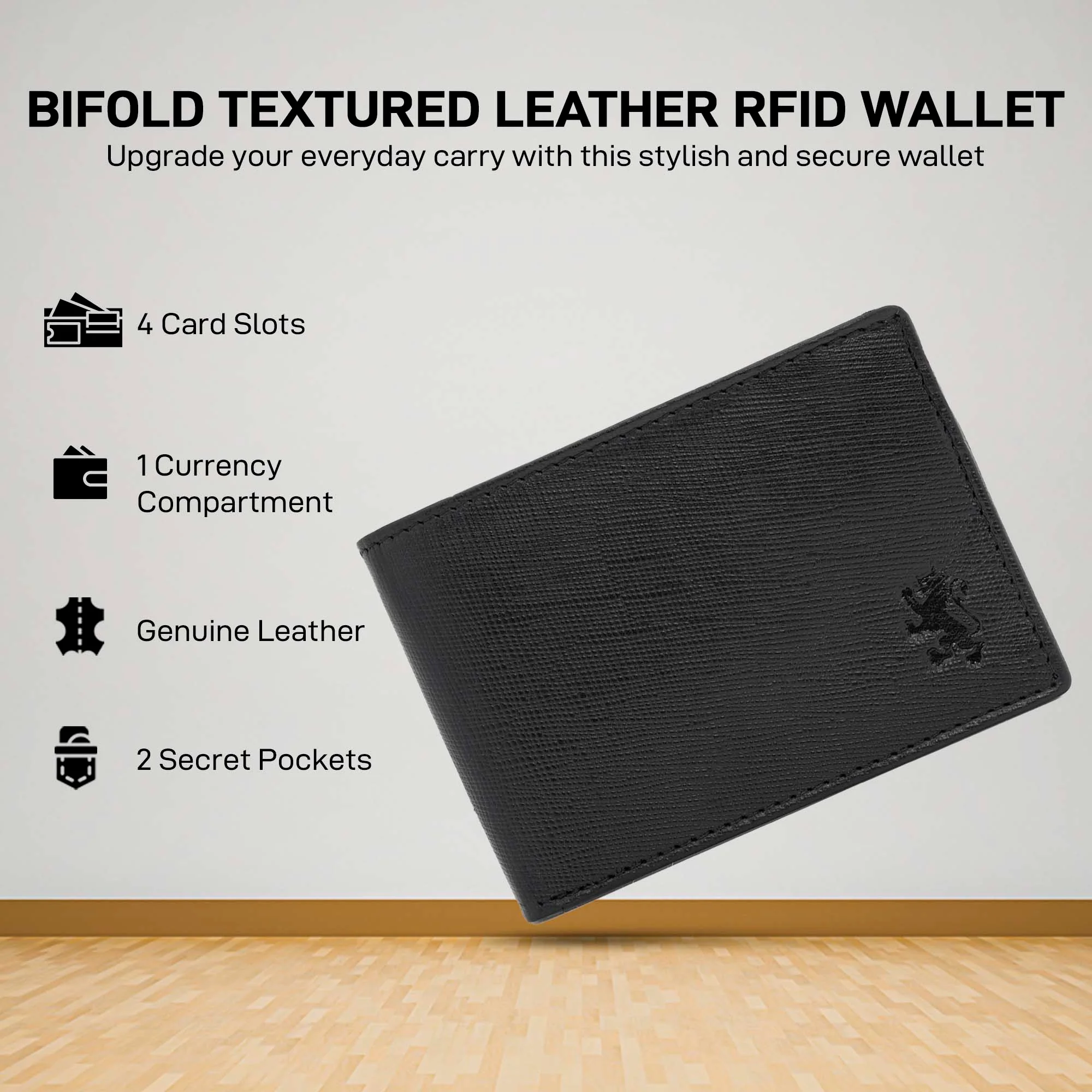 Bifold Leather Wallet with RFID Protection for Men - Image 2
