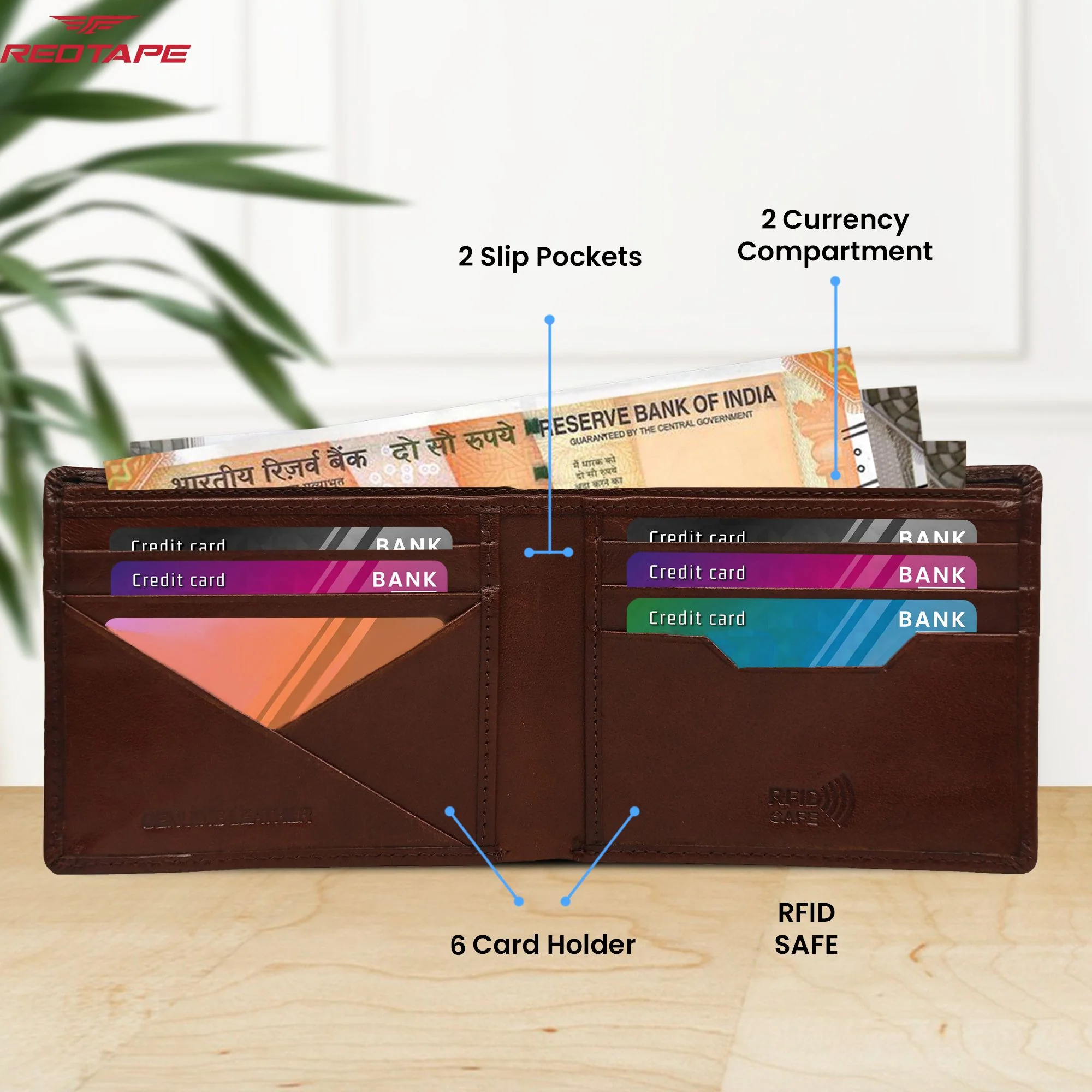 Men's Brown Leather Wallet - Image 5