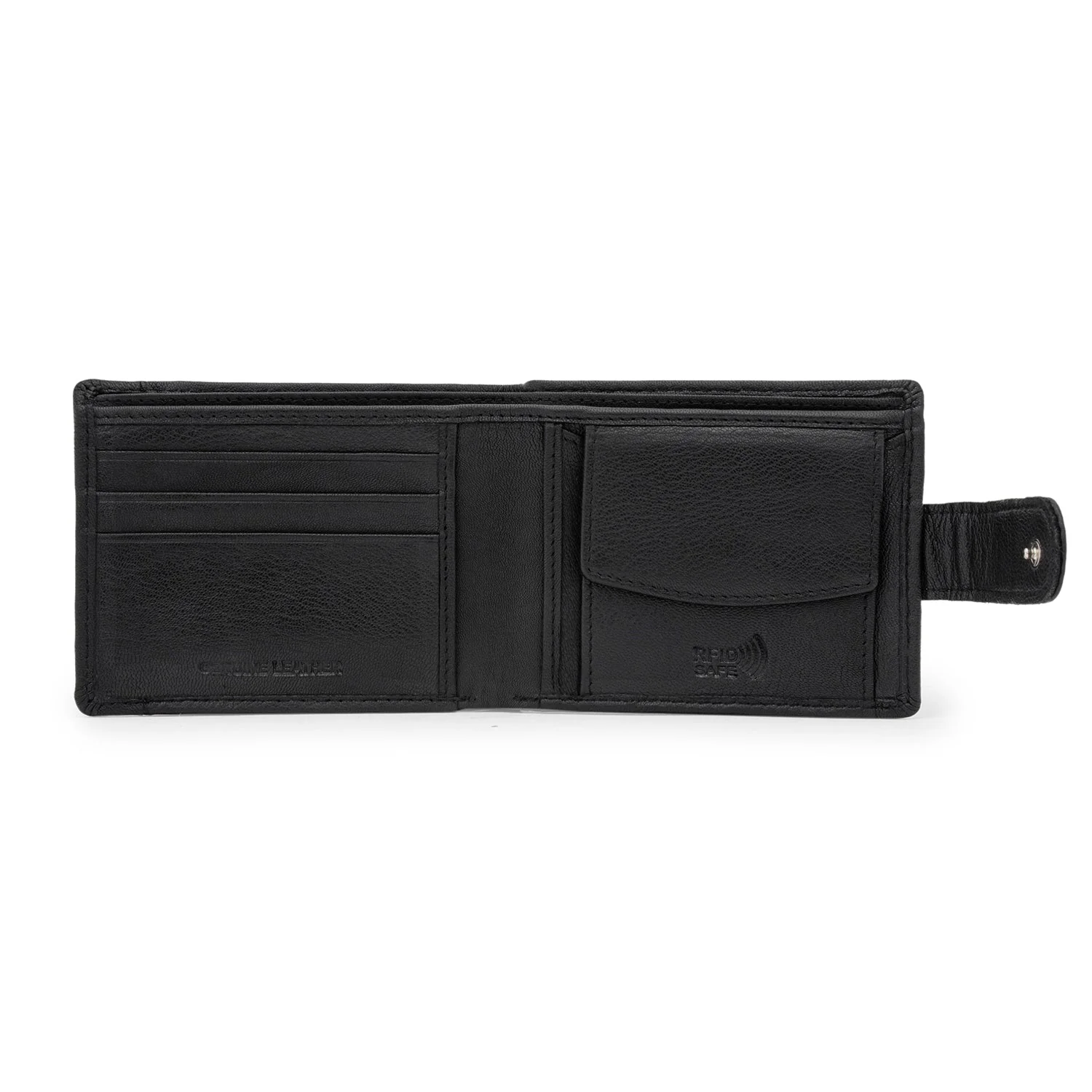Bifold Leather Wallet with RFID Protection for Men| Stay Organized and Secure - Image 3