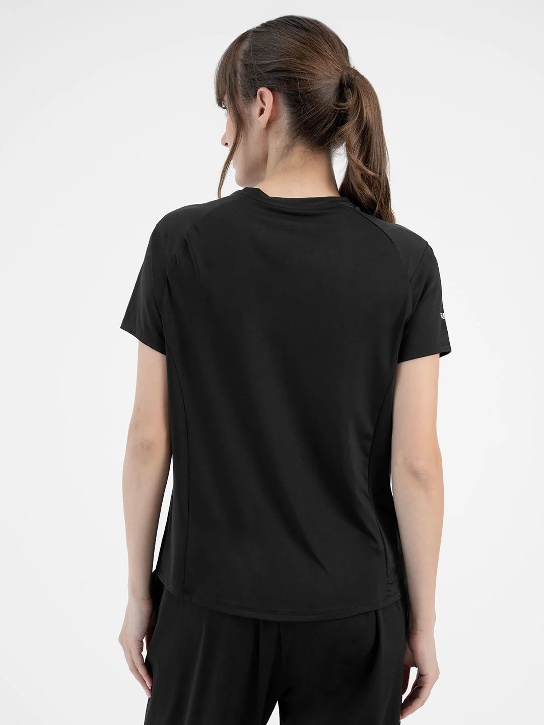 Black Activewear T-Shirt for Women - Image 4