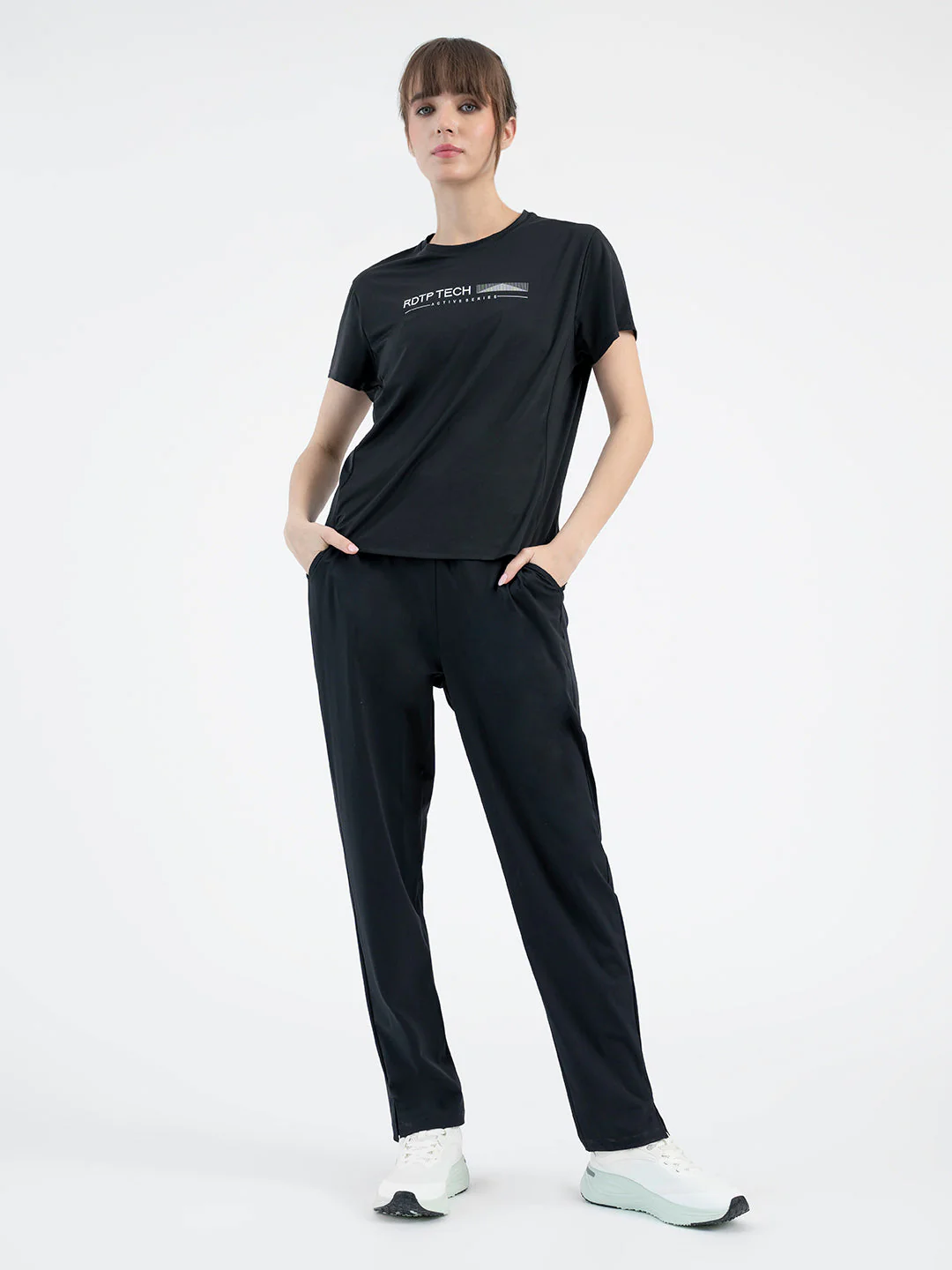 Black Activewear T-Shirt for Women - Image 6
