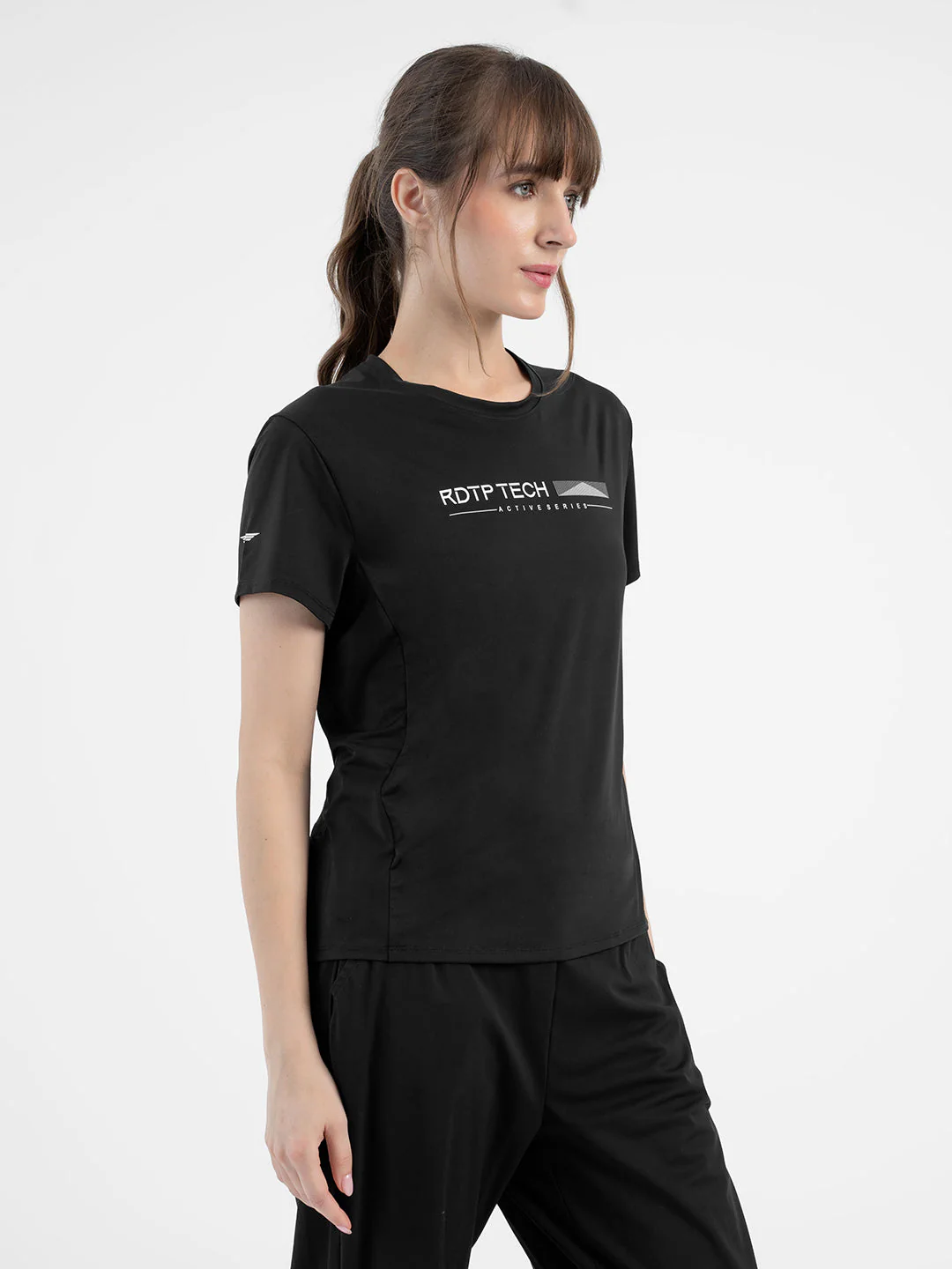 Black Activewear T-Shirt for Women - Image 7