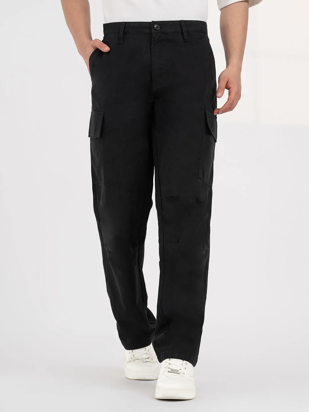 Black Cargo Trousers for Men | Casual Everyday Wear - Image 2