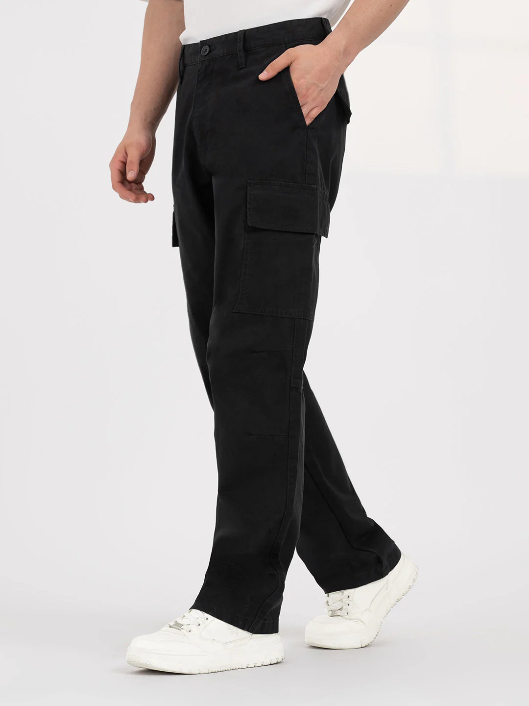 Black Cargo Trousers for Men | Casual Everyday Wear - Image 3