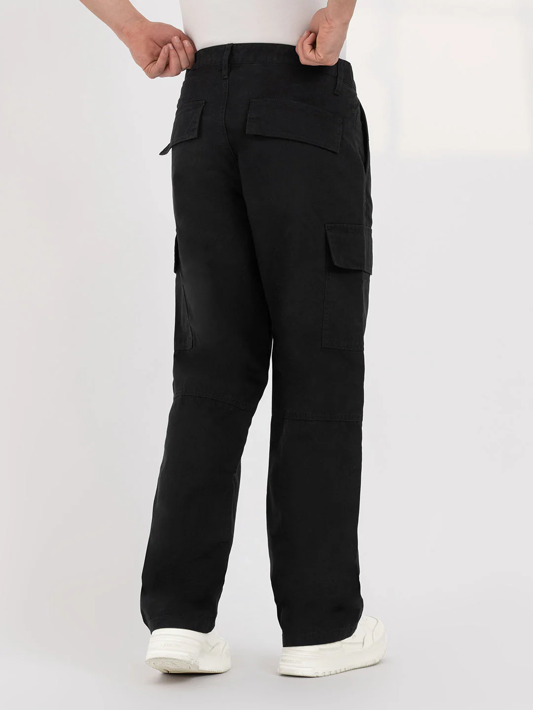 Black Cargo Trousers for Men | Casual Everyday Wear - Image 4