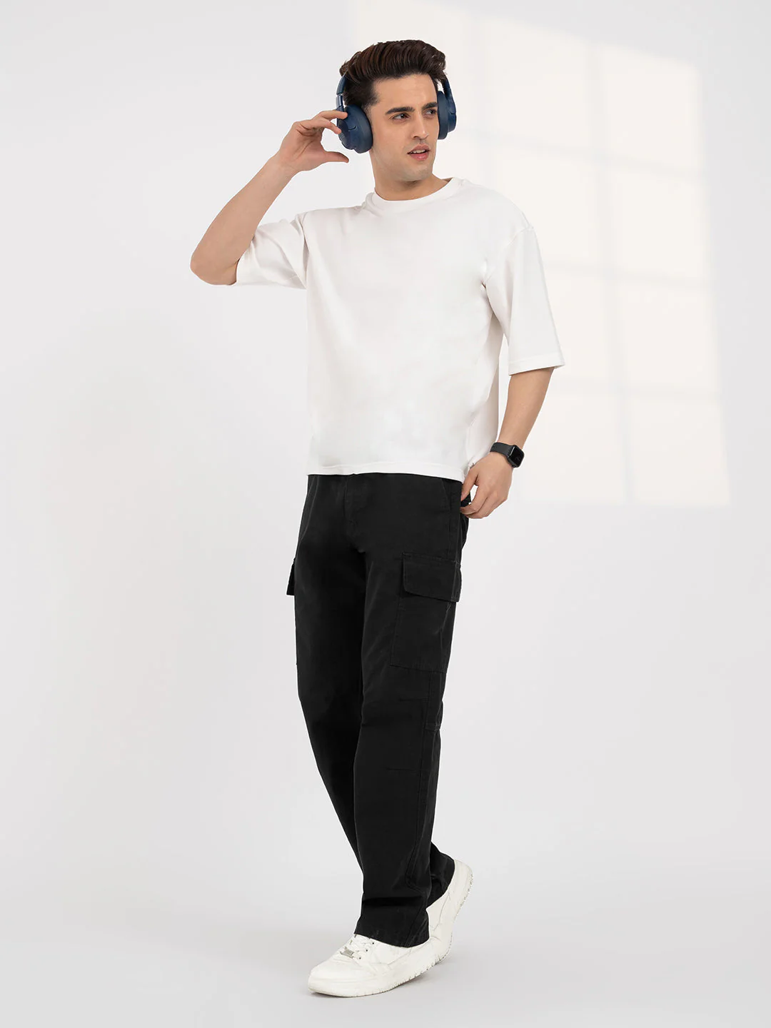 Black Cargo Trousers for Men | Casual Everyday Wear - Image 6
