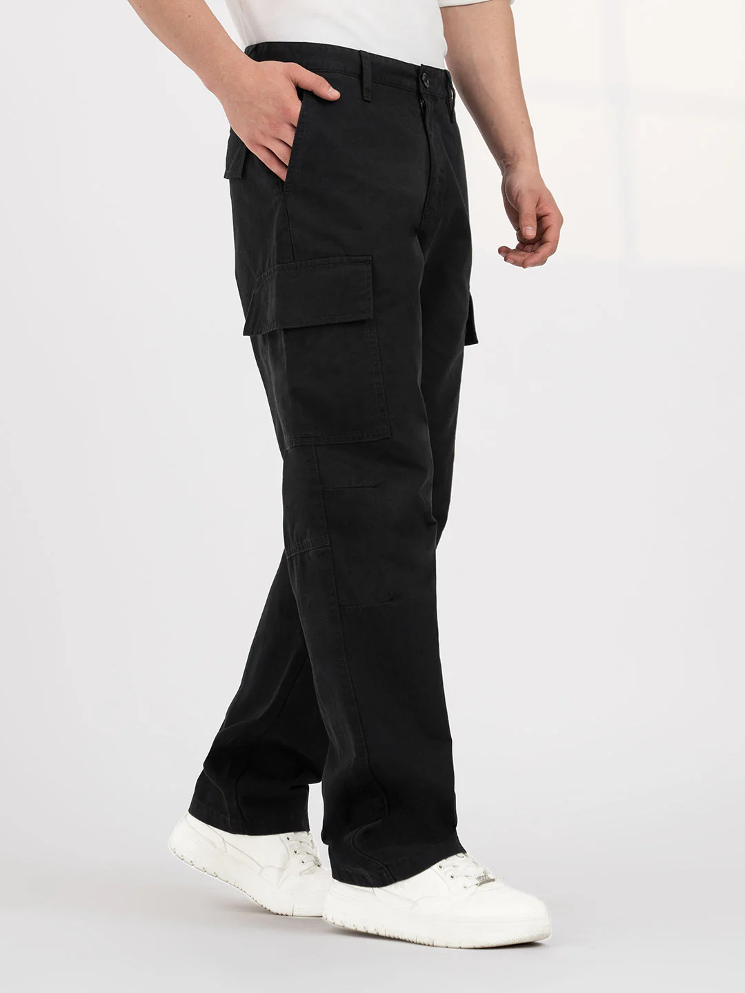 Black Cargo Trousers for Men | Casual Everyday Wear - Image 7