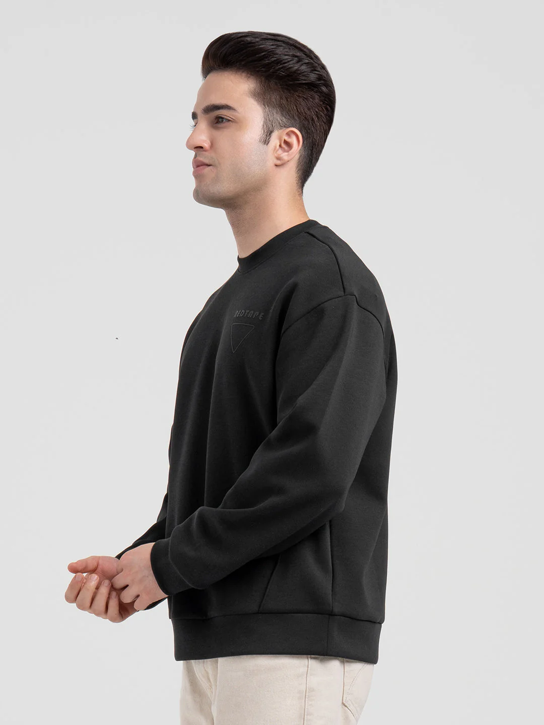 Black Graphic Print Sweatshirt For Men | Comfortable With Stylish Design - Image 3