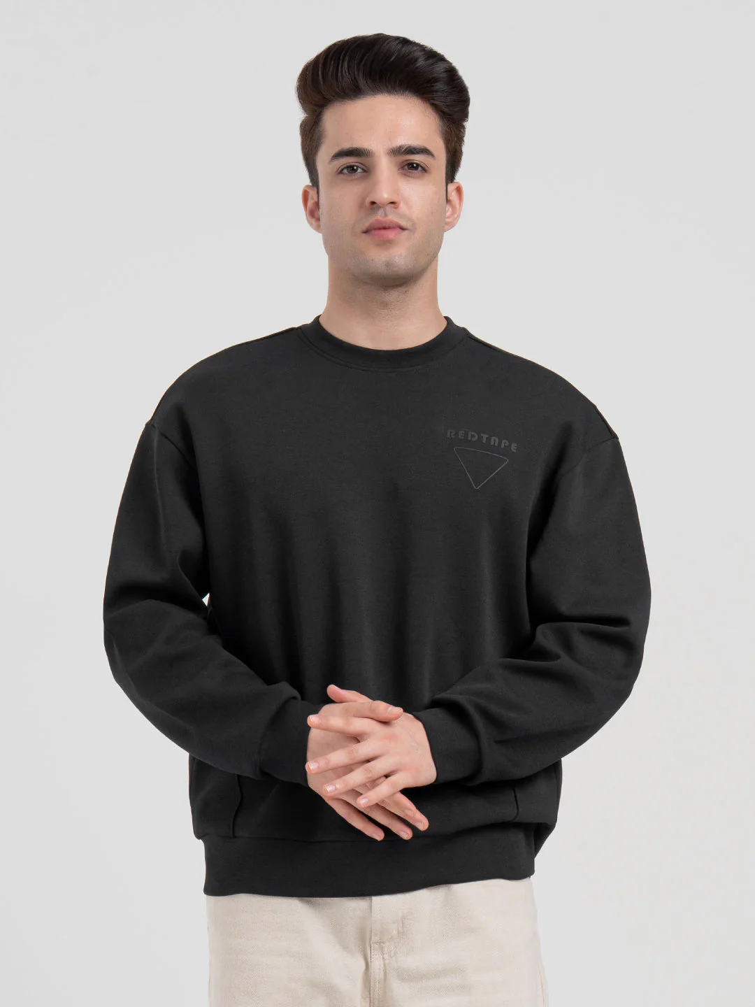 Black Graphic Print Sweatshirt For Men | Comfortable With Stylish Design - Image 5