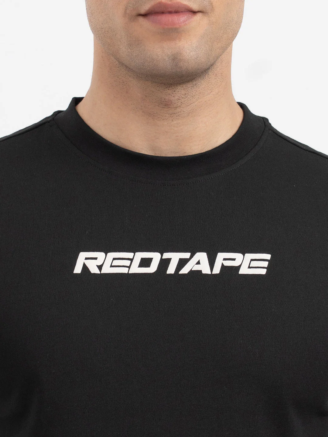 Red Tape Black Graphic T-Shirt for Men - Image 4