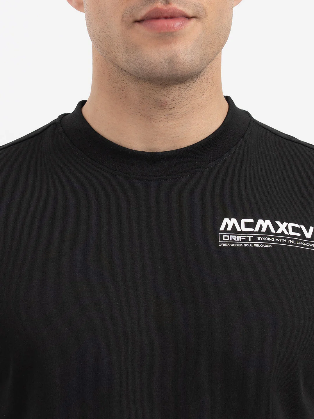 Red Tape Black Graphic T-Shirt for Men - Image 4