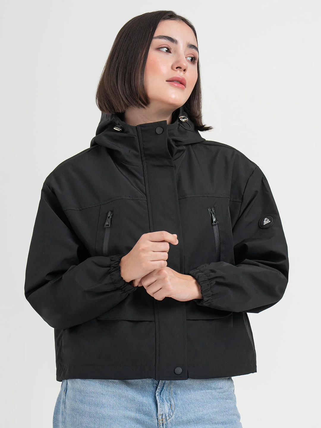 Black Hooded Windcheater Jacket for Women | Lightweight Winter Comfort - Image 3