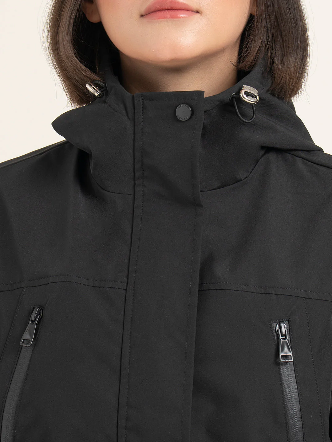 Black Hooded Windcheater Jacket for Women | Lightweight Winter Comfort - Image 5