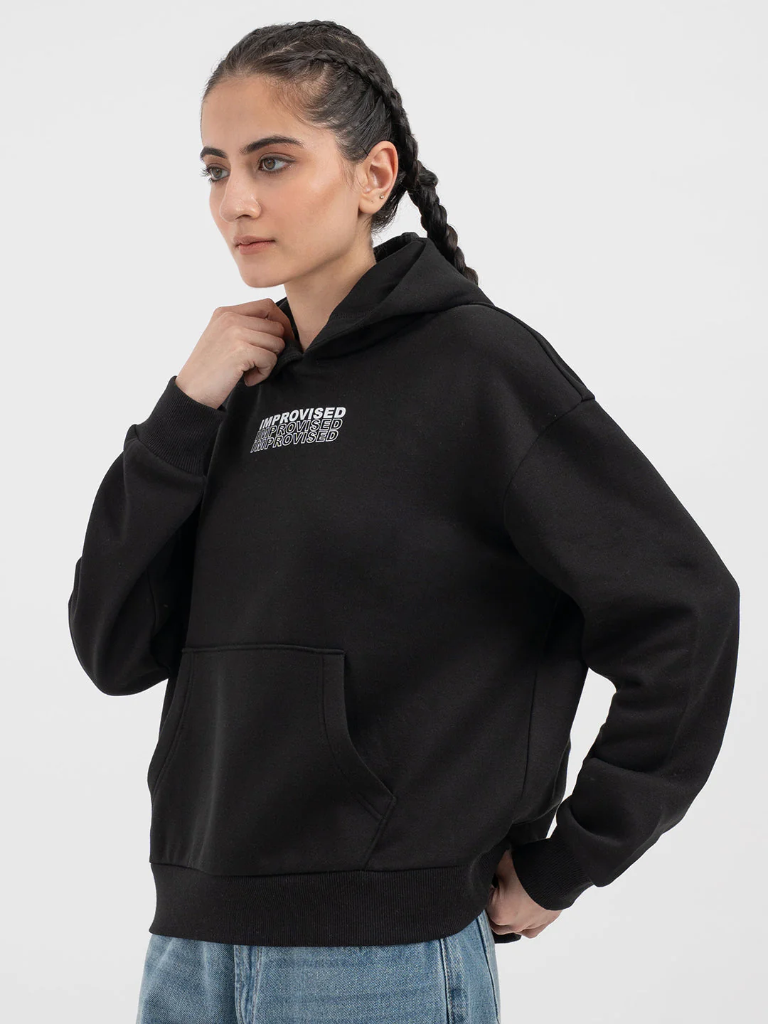 Black Hoodie for Women - Image 2