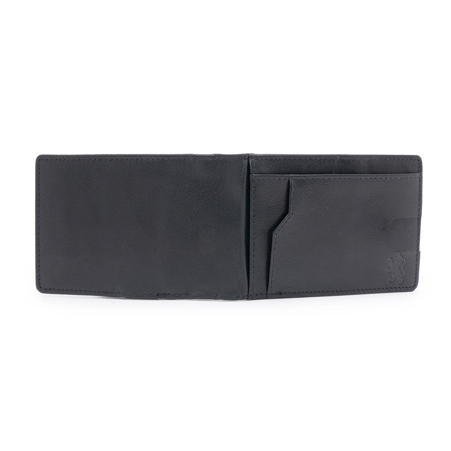 Black Leather Two Fold RFID Wallet - Image 3