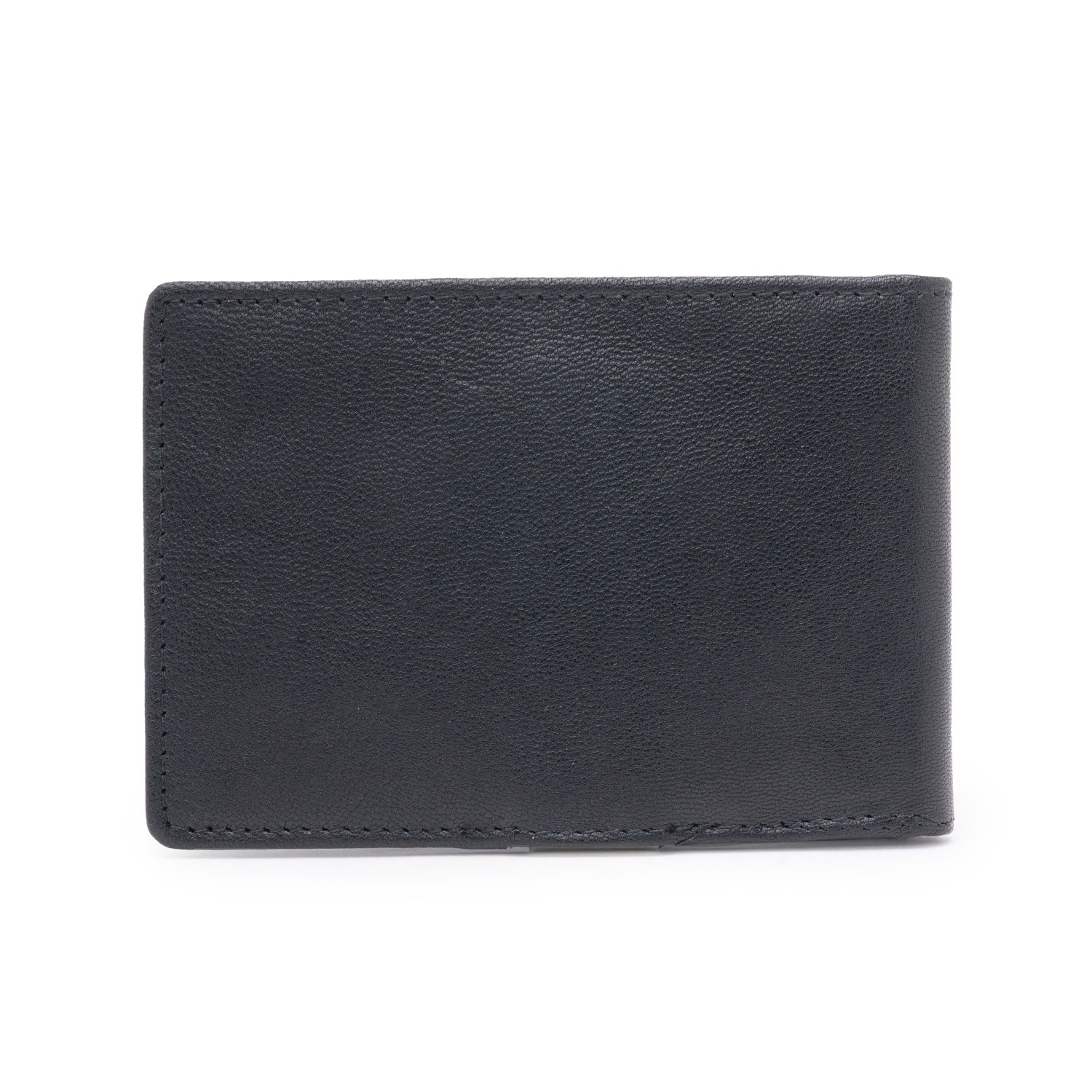 Black Leather Two Fold RFID Wallet - Image 4