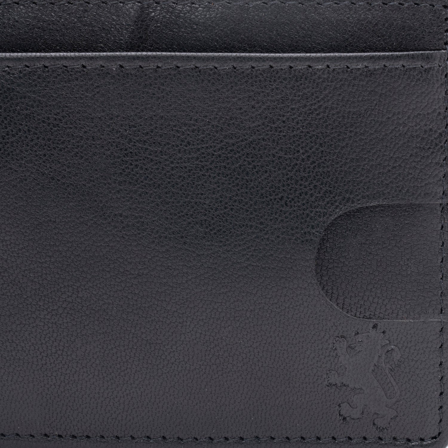 Black Leather Two Fold RFID Wallet - Image 5