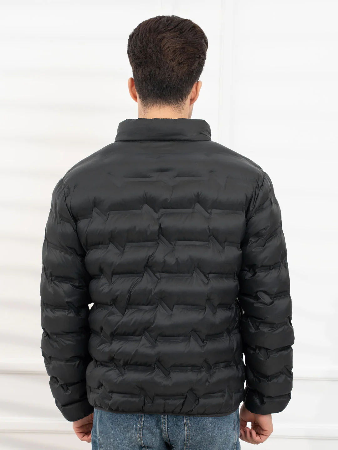 Black Men's Heatseal Padded Jacket | All-Season Winter Protection - Image 4