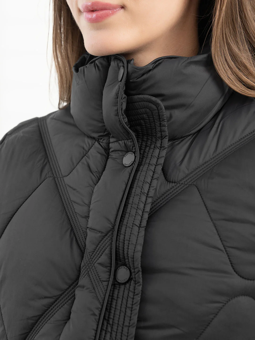 Black Padded Jacket for Women - Image 4