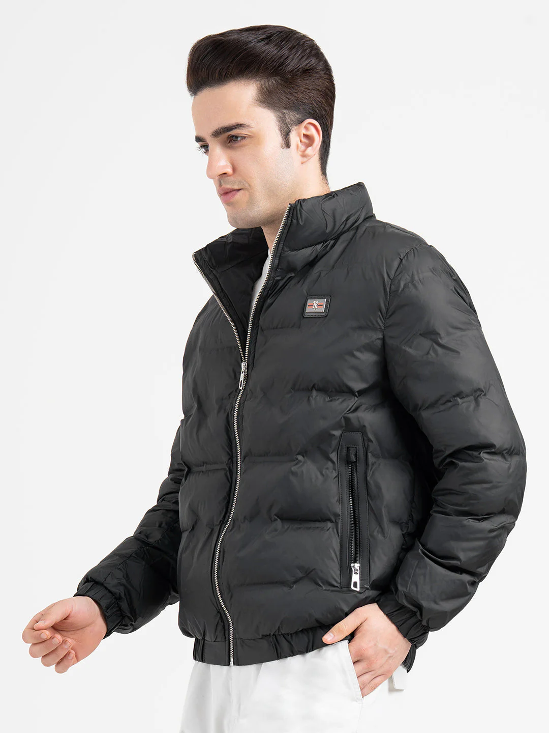 Black Padded Jacket For Men | Full-Sleeve Winter Protection - Image 3