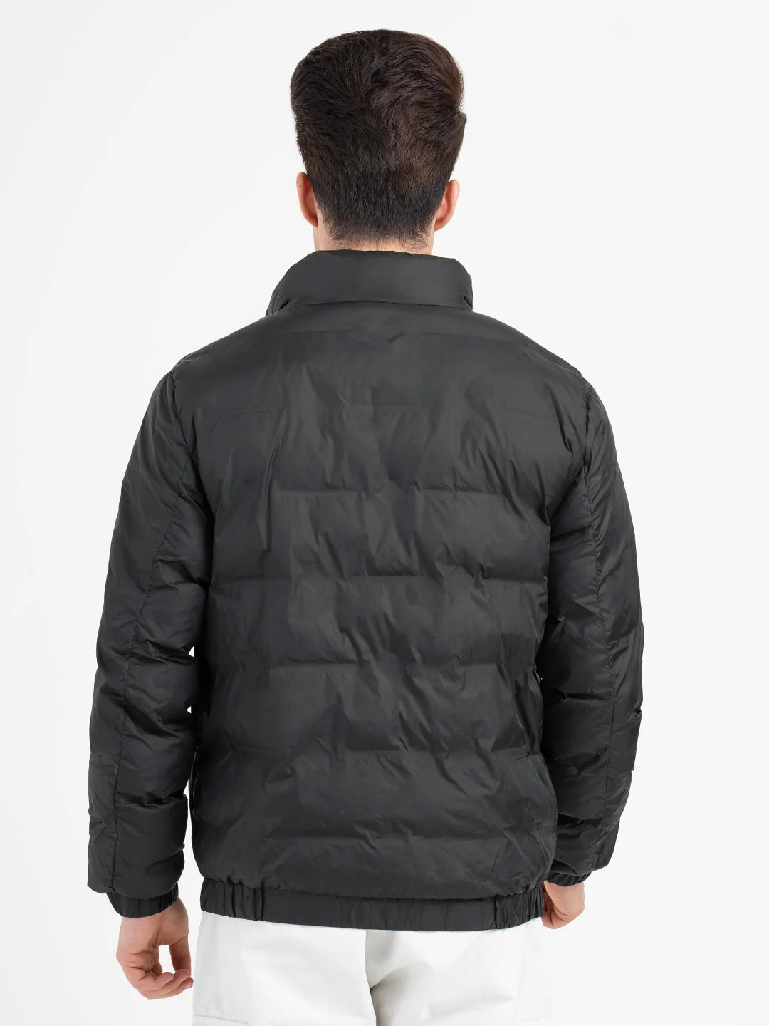 Black Padded Jacket For Men | Full-Sleeve Winter Protection - Image 4