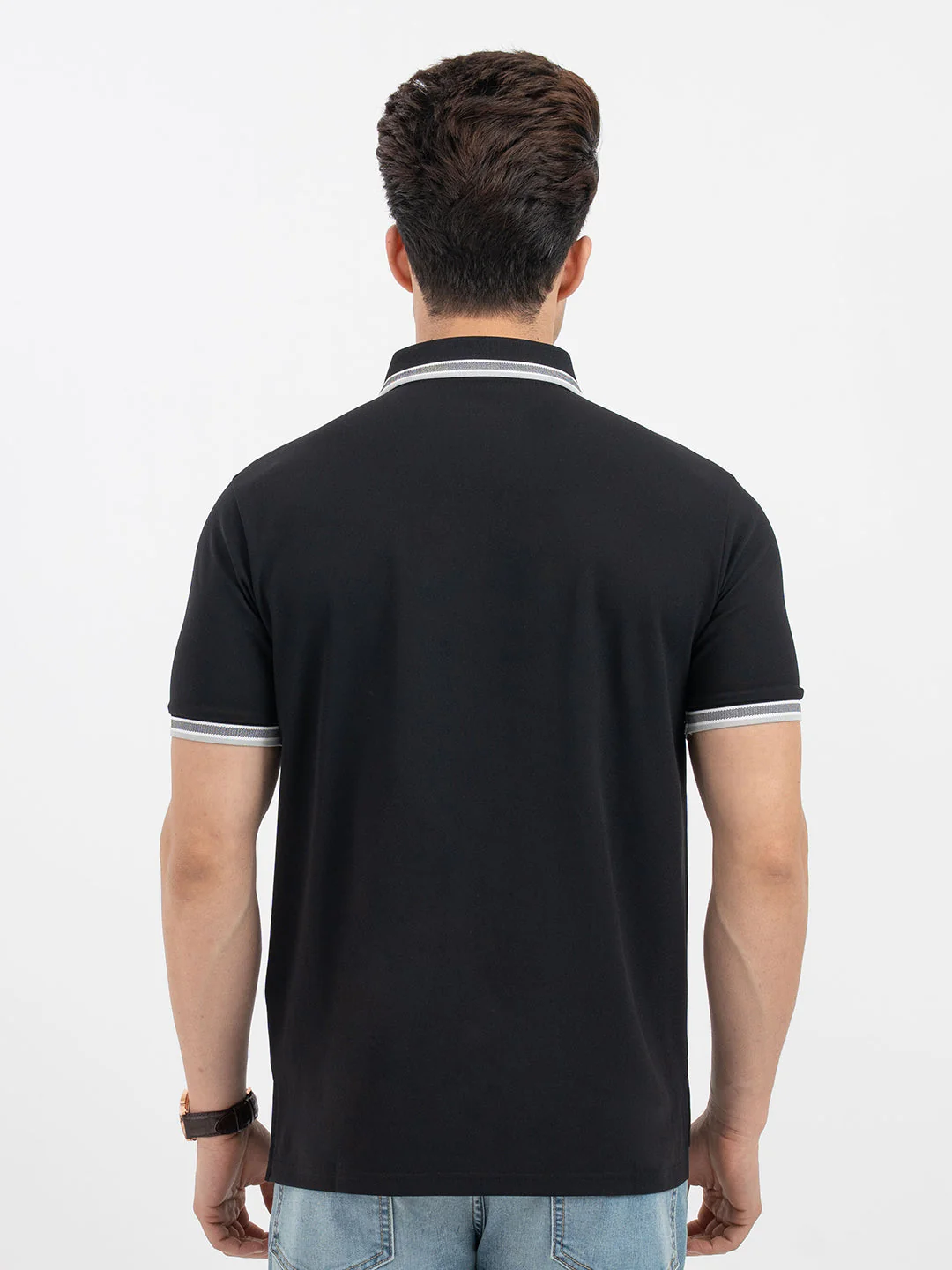 Red Tape Black Polo T-Shirt for Men - Image 3