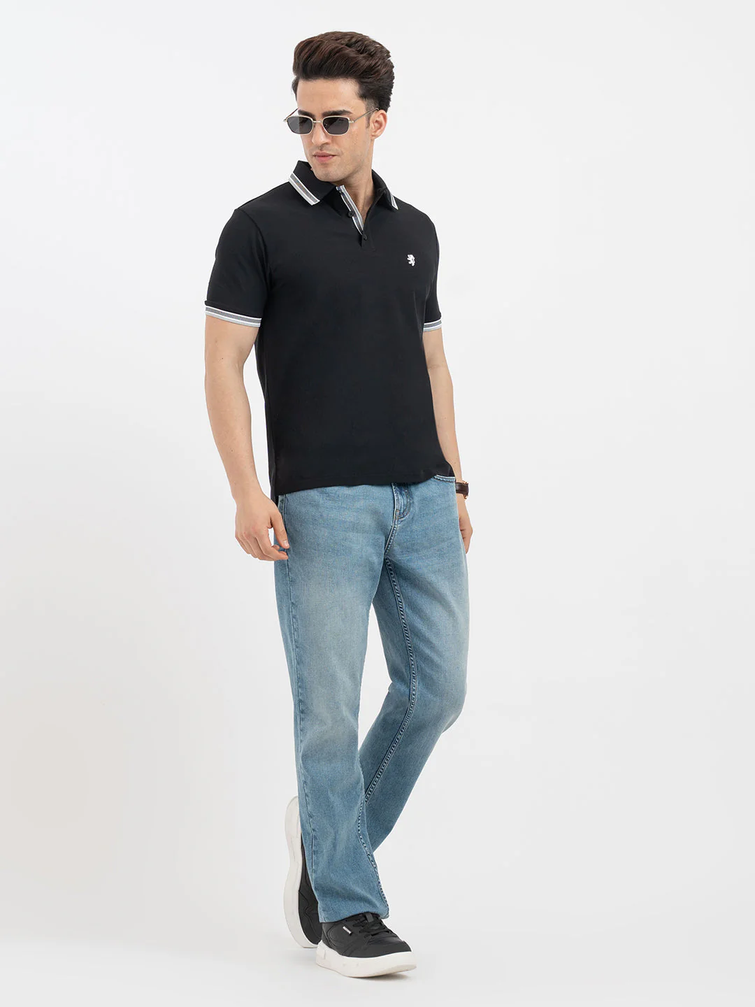 Red Tape Black Polo T-Shirt for Men - Image 5