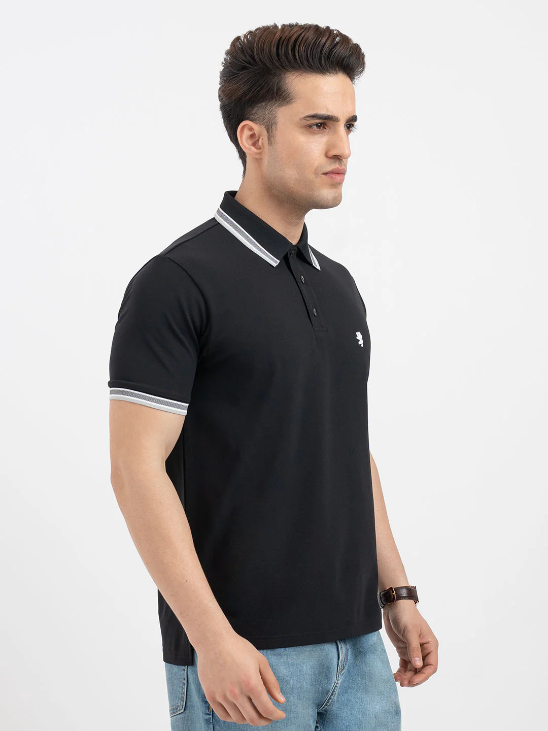 Red Tape Black Polo T-Shirt for Men - Image 6