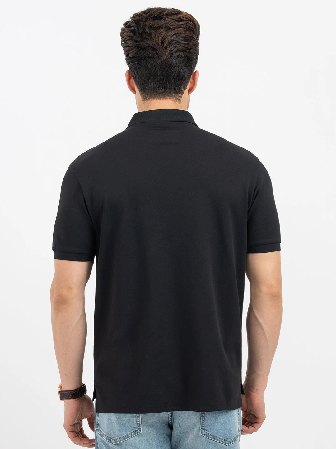 Red Tape Black Polo T-Shirt for Men - Image 3