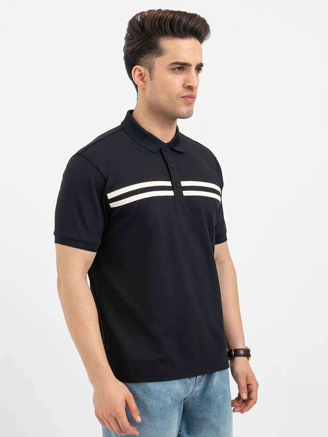Red Tape Black Polo T-Shirt for Men - Image 6