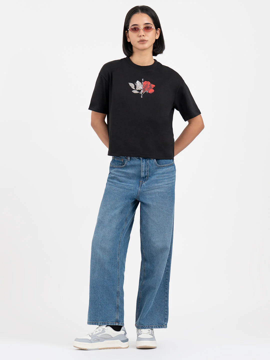 T-Shirts for Women in Black | Graphic Half Sleeve T Shirt - Image 5