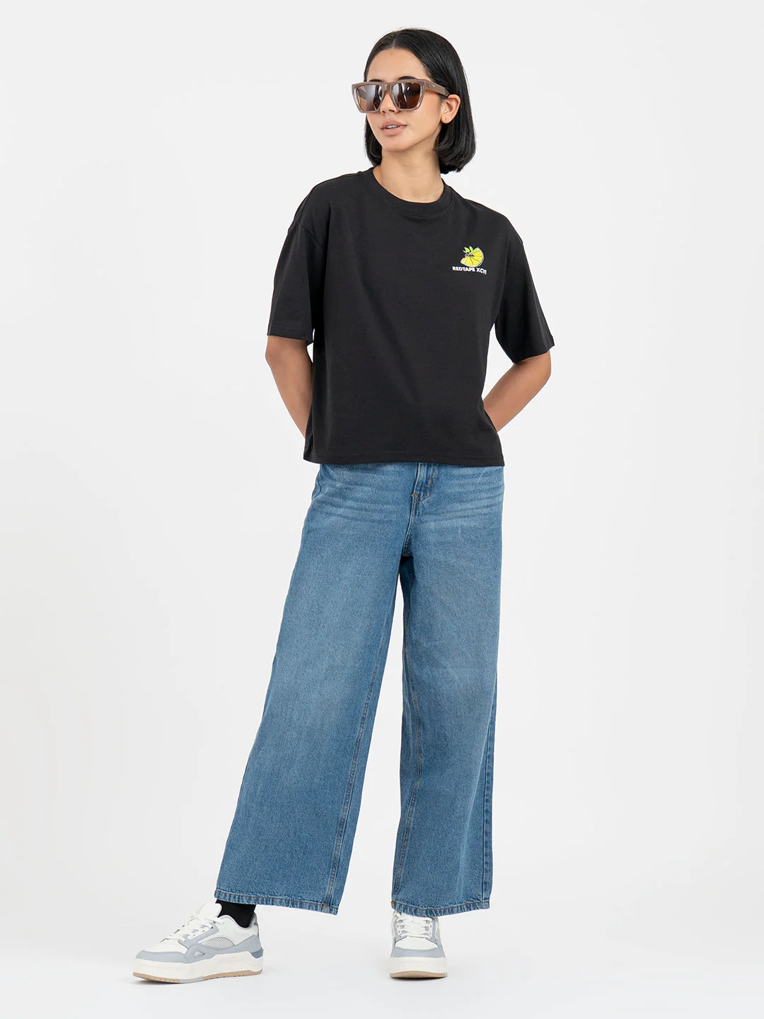 T-Shirts for Women in Black | Graphic Half Sleeve T Shirt - Image 5