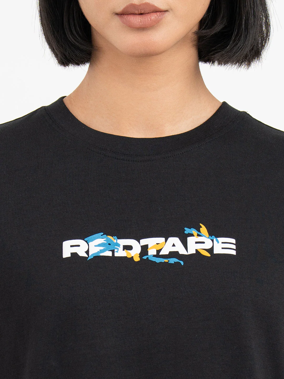 T-Shirts for Women in Black | Graphic Half Sleeve T Shirt - Image 7