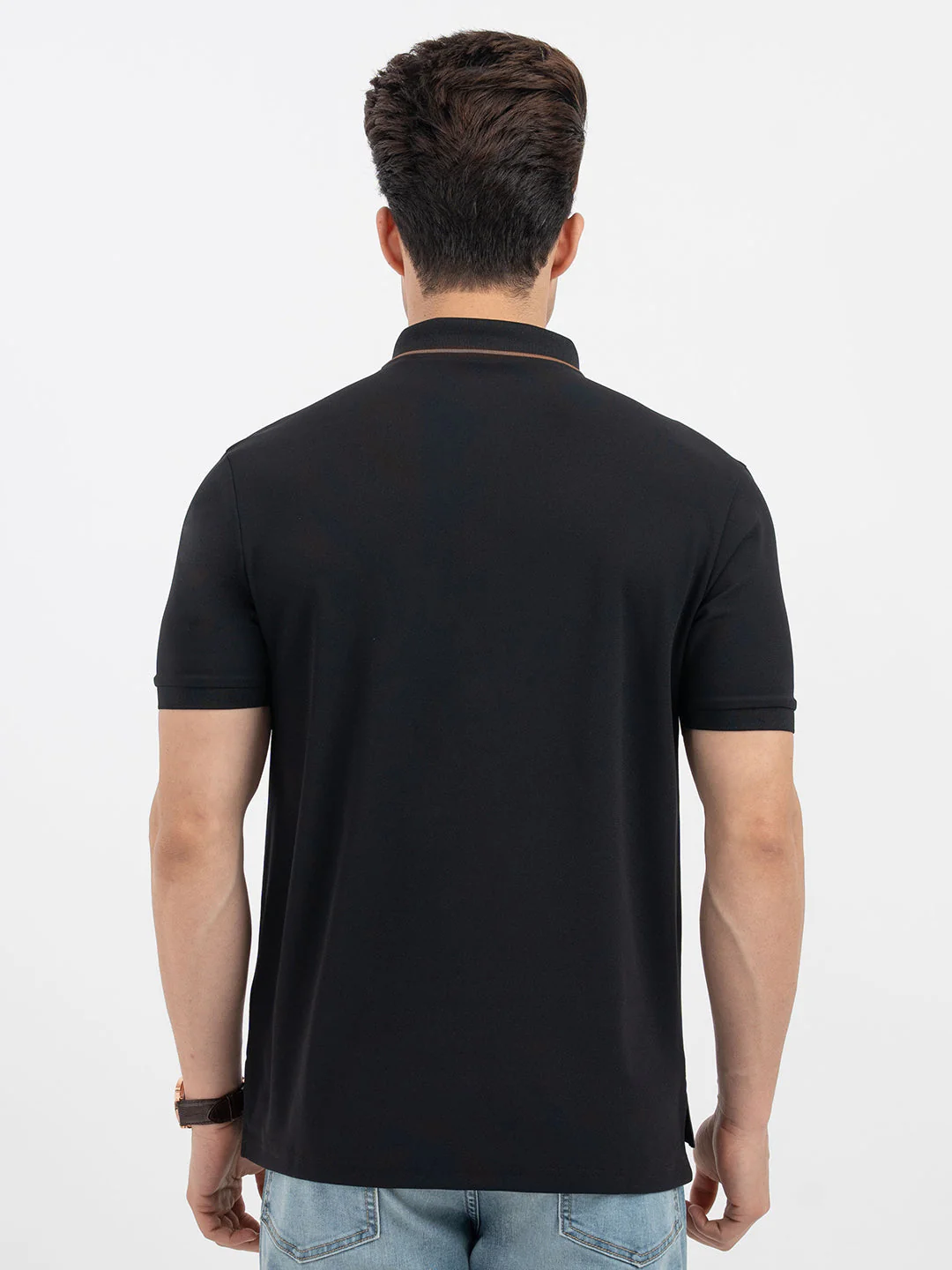 Red Tape Black Polo T-Shirt for Men - Image 3